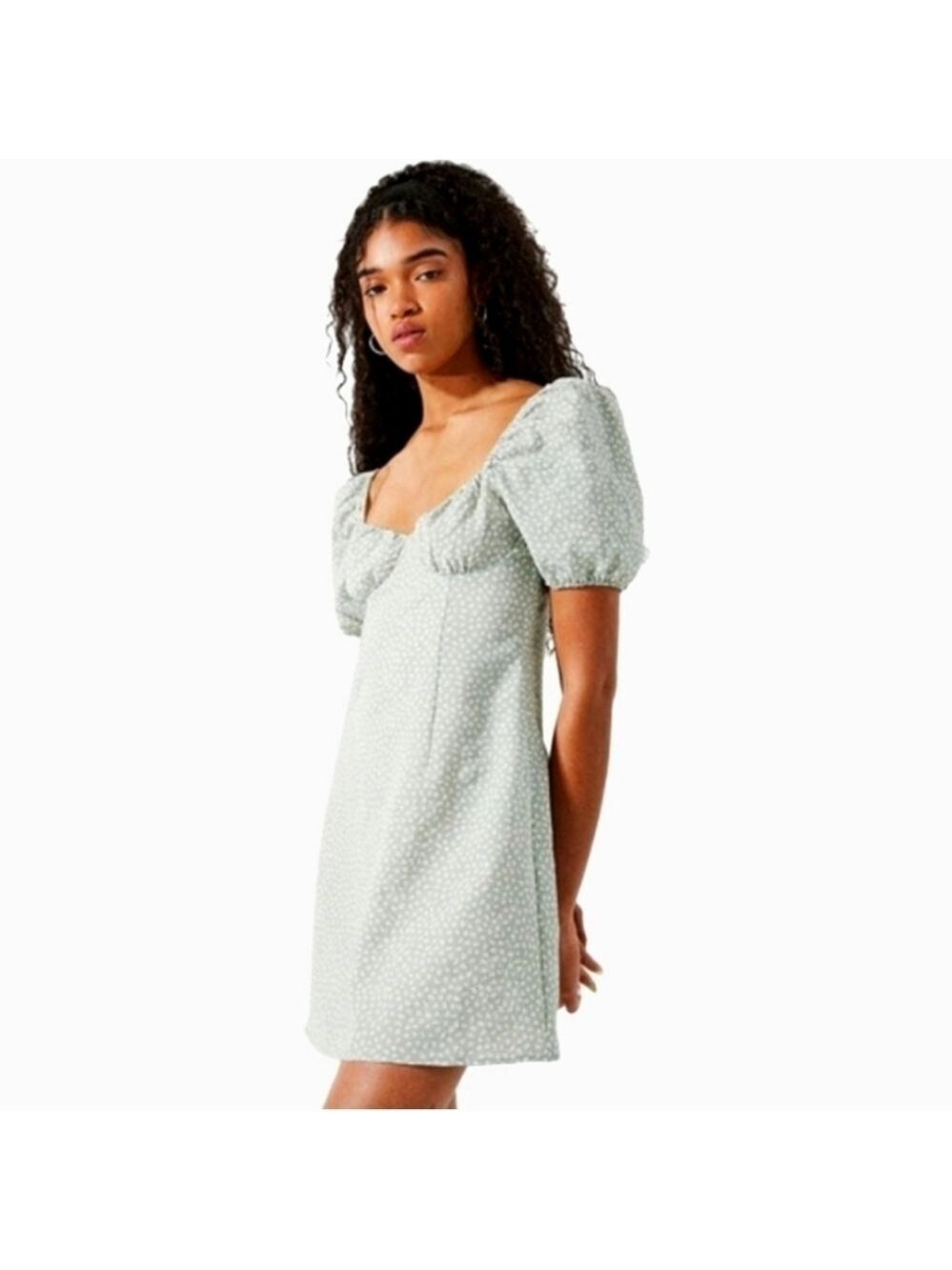 H&M Puff Sleeve Crepe Dress